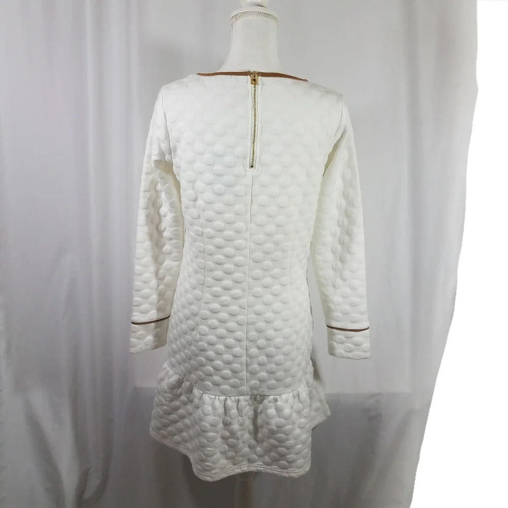 Sail to Sable Cream Dot Dress S NWT